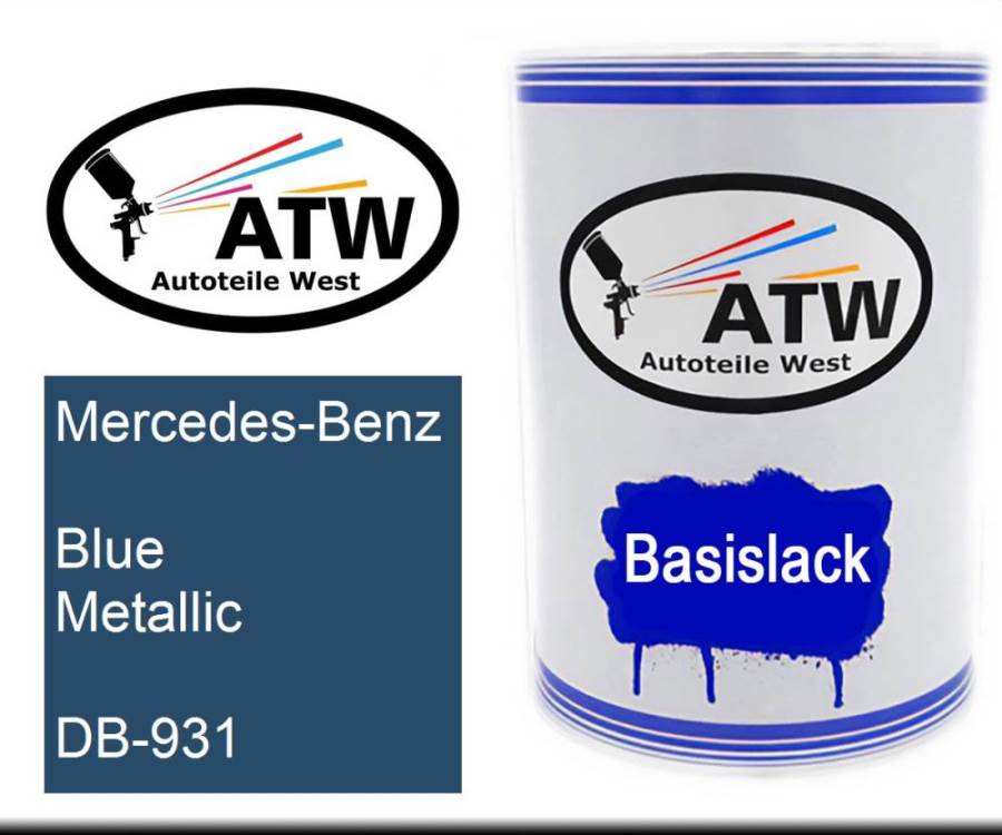 Mercedes-Benz, Blue Metallic, DB-931: 500ml Lackdose, von ATW Autoteile West.